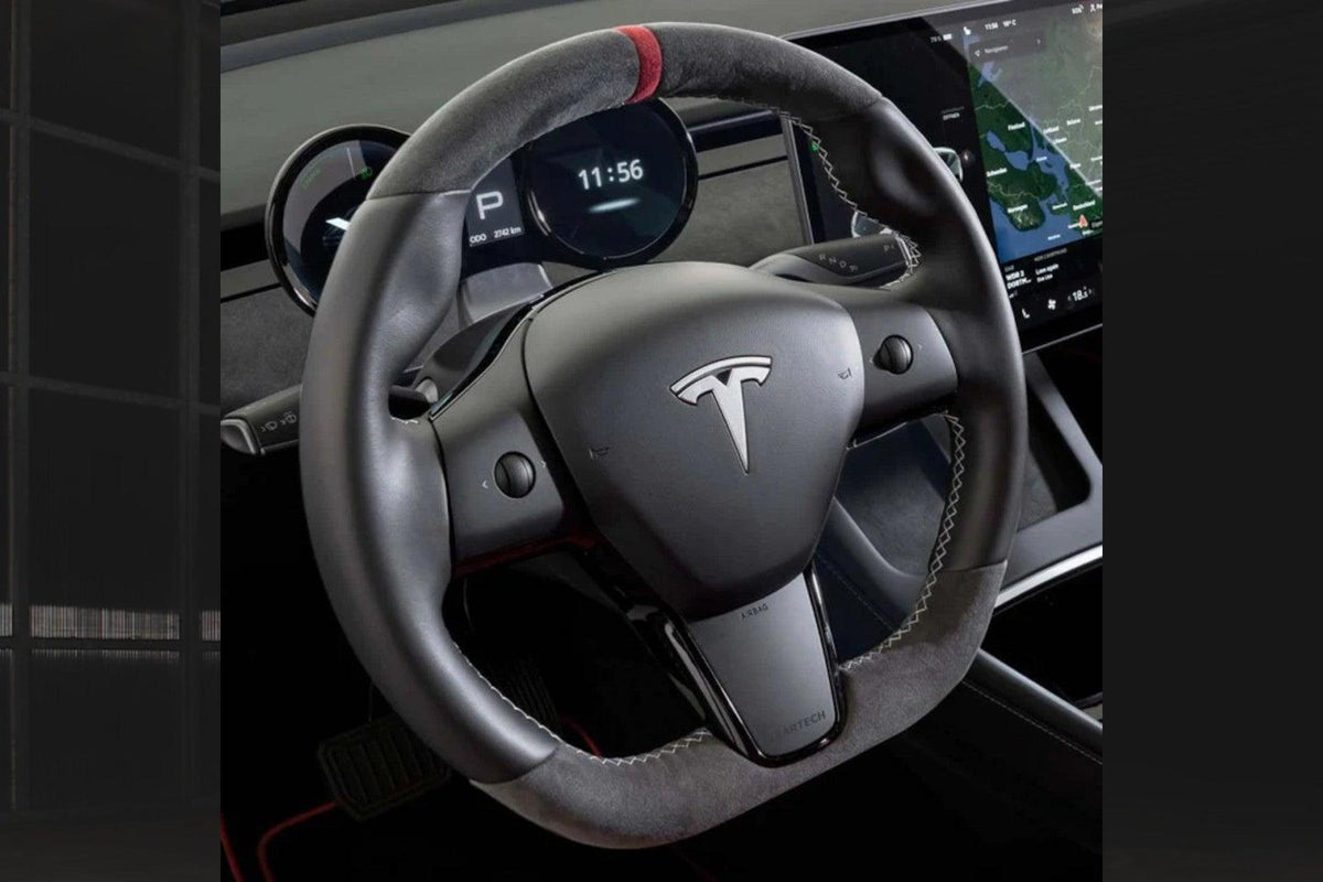 STARTECH Leather Alcantara Sport Steering Wheel for Tesla Model 3 and Model Y - E3Tuning