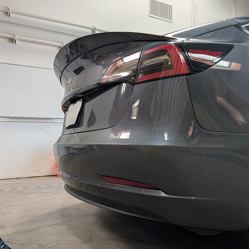 2017-2023 Tesla Model 3 (Legacy) AR Style High Kick Carbon Fiber Trunk Spoiler | FYBR Aerodynamics