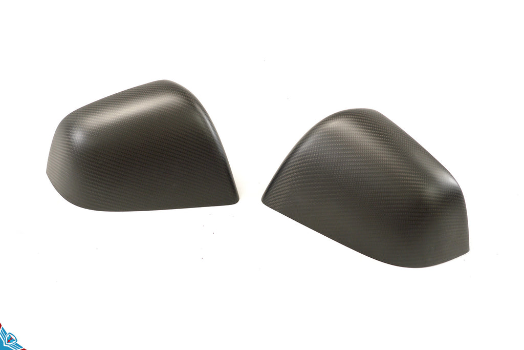 2017-2024 Tesla Model 3 & Model Y (MK1) OEM Style Dry Carbon Fiber Mirror Cover Overlays | FYBR Aerodynamics