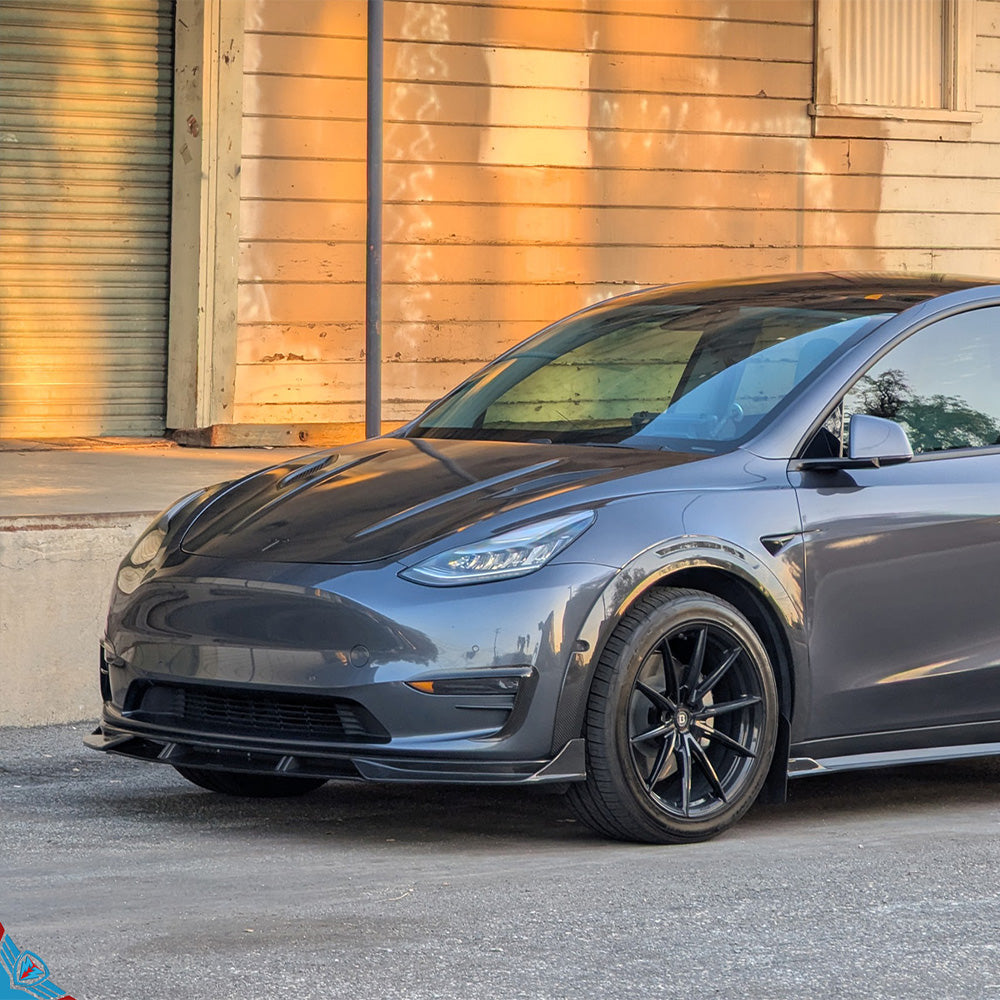2020-2024 Tesla Model Y (1st Gen) EVF Style Dry Carbon Fiber Front Lip | EVFuel