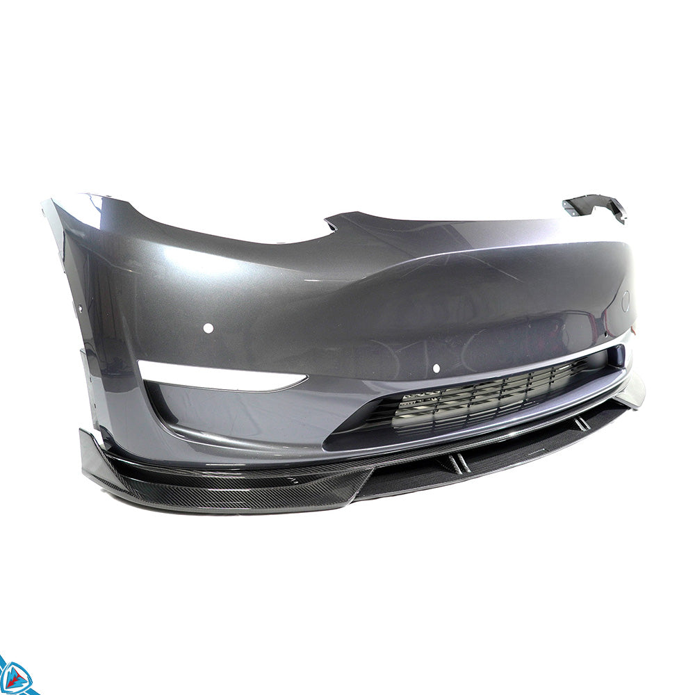 2020-2024 Tesla Model Y (1st Gen) EVF Style Dry Carbon Fiber Front Lip | EVFuel