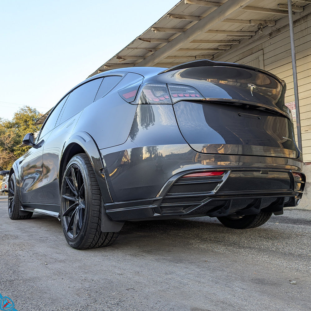 2020-2024 Tesla Model Y (1st-Gen) EVF Style Dry Carbon Fiber Rear Diffuser | EVFuel