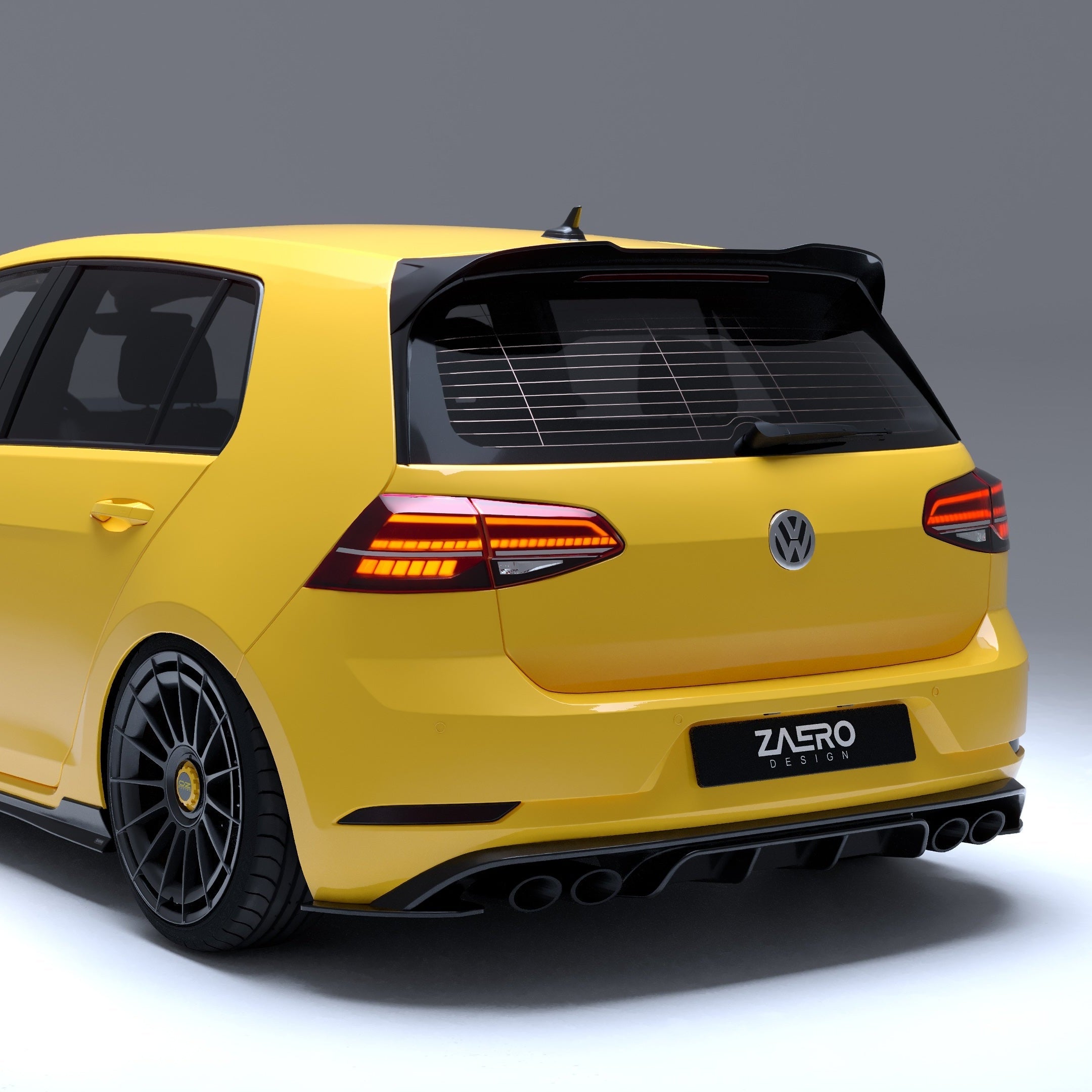 2017-2020 Volkswagen Golf R (Mk7.5) EVO-1 Style Gloss Black Rear Diffuser | Zaero Design USA