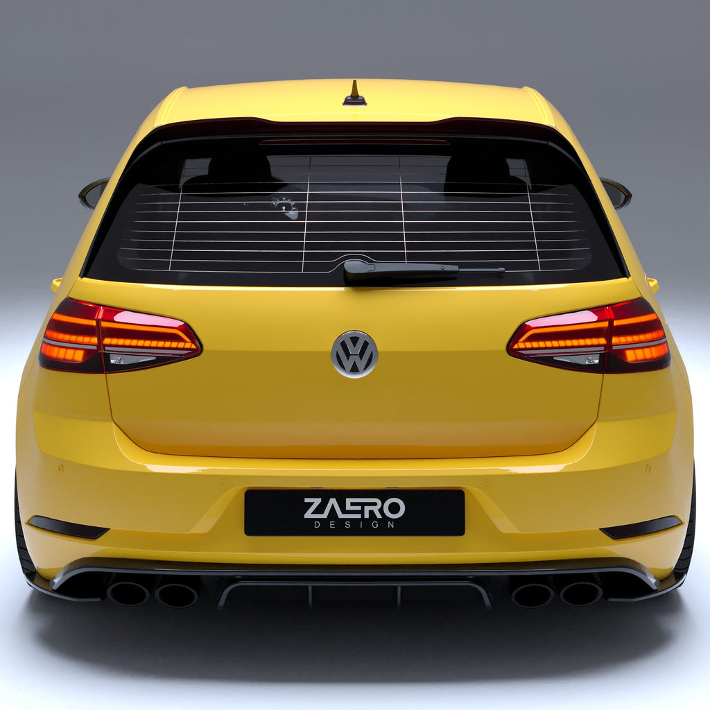 2017-2020 Volkswagen Golf R (Mk7.5) EVO-1 Style Gloss Black Rear Diffuser | Zaero Design USA