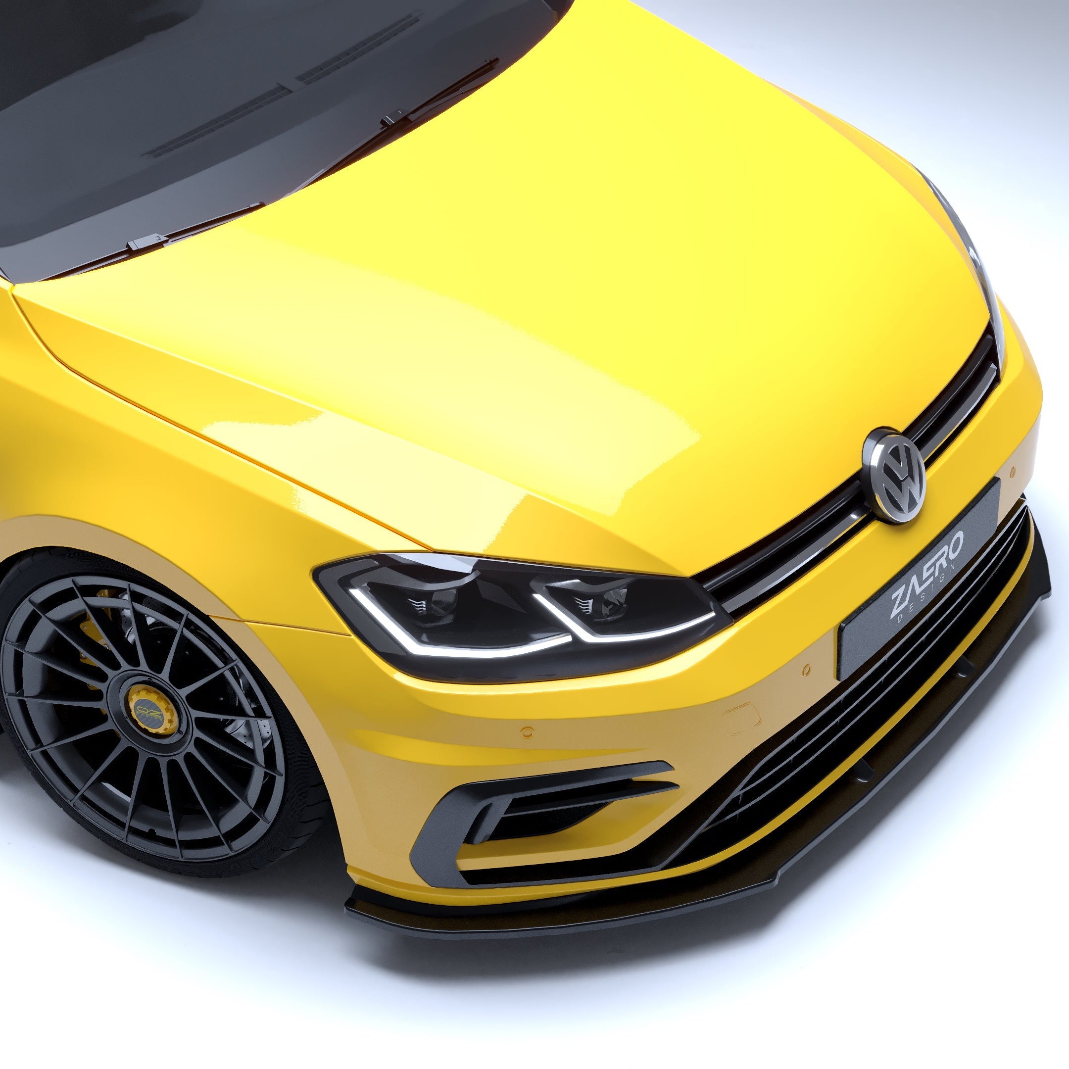 2017-2020 Volkswagen Golf R (Mk7.5) EVO-1 Gloss Black Front Splitter | Zaero Design