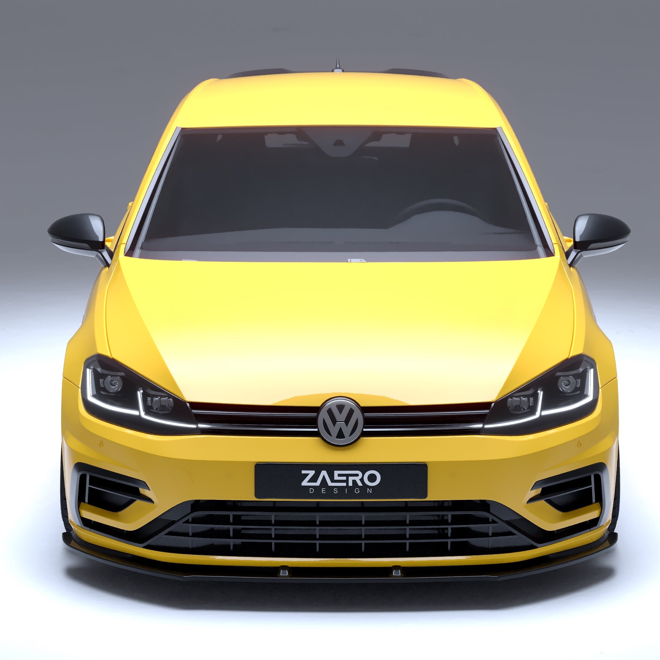 2017-2020 Volkswagen Golf R (Mk7.5) EVO-1 Gloss Black Front Splitter | Zaero Design