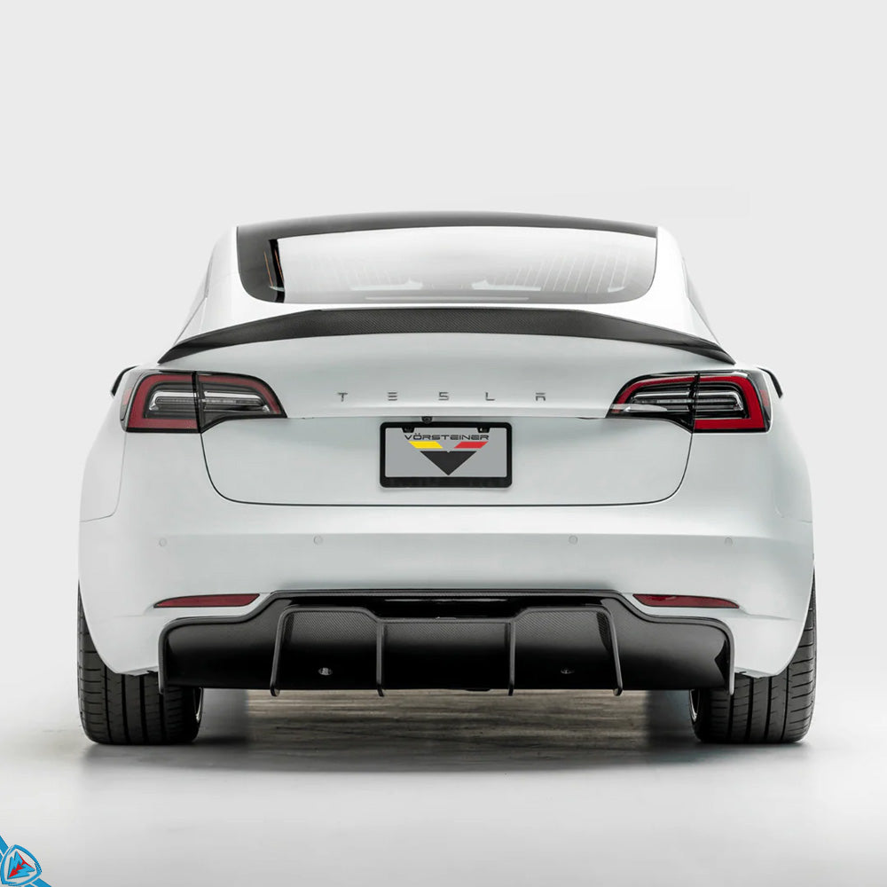 Tesla Model 3 Volta [TRACK EDITION] Genuine Pre-Preg Carbon Fiber Rear Diffuser | Vorsteiner