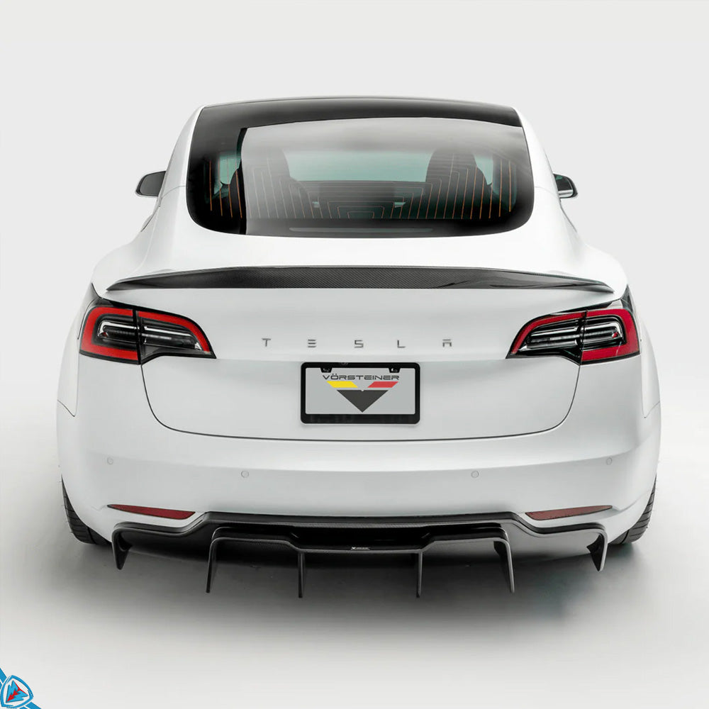 Tesla Model 3 Volta [TRACK EDITION] Genuine Pre-Preg Carbon Fiber Rear Diffuser | Vorsteiner