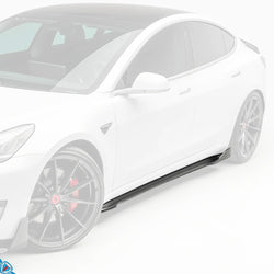 2017-2023 Tesla Model 3 (MK1) Volta Aero Pre-Preg Carbon Fiber Side Skirt Extensions | Vorsteiner