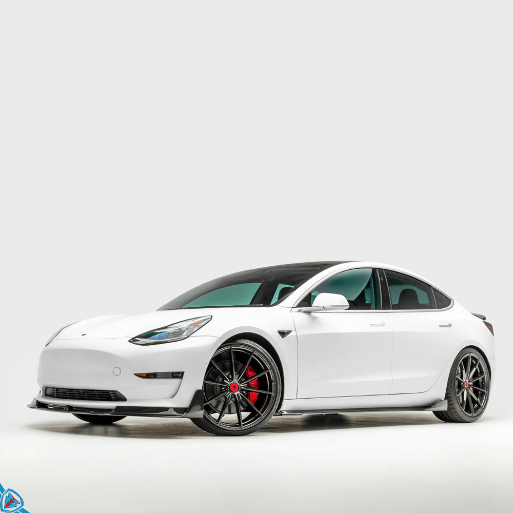 Tesla Model 3 Volta Aero Genuine Pre-Preg Carbon Fiber Side Skirt Extensions | Vorsteiner