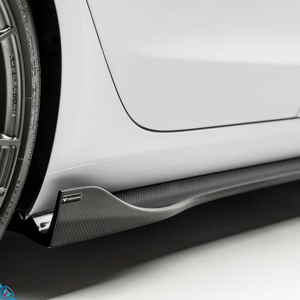 2017-2023 Tesla Model 3 (MK1) Volta Aero Pre-Preg Carbon Fiber Side Skirt Extensions | Vorsteiner