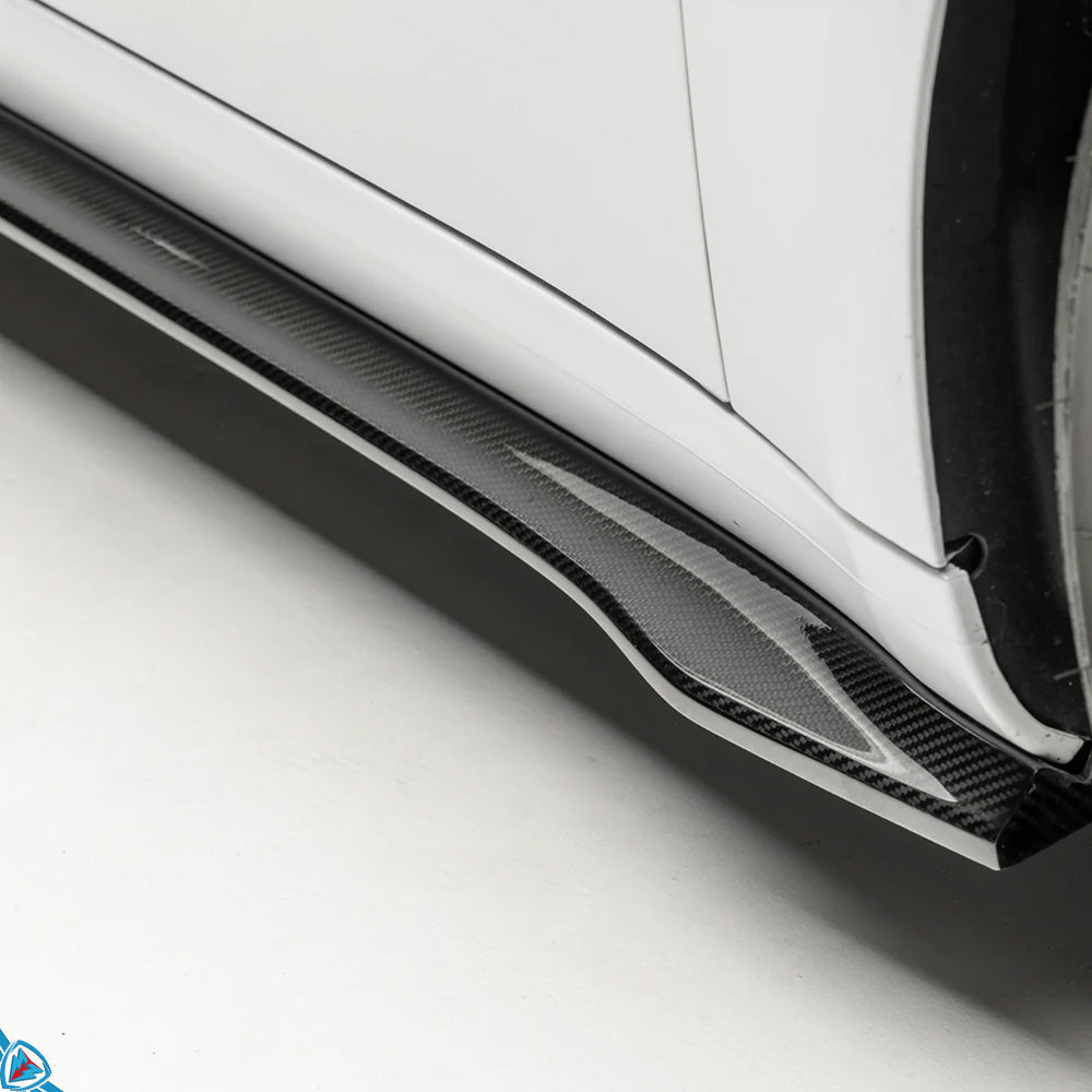Tesla Model 3 Volta Aero Genuine Pre-Preg Carbon Fiber Side Skirt Extensions | Vorsteiner