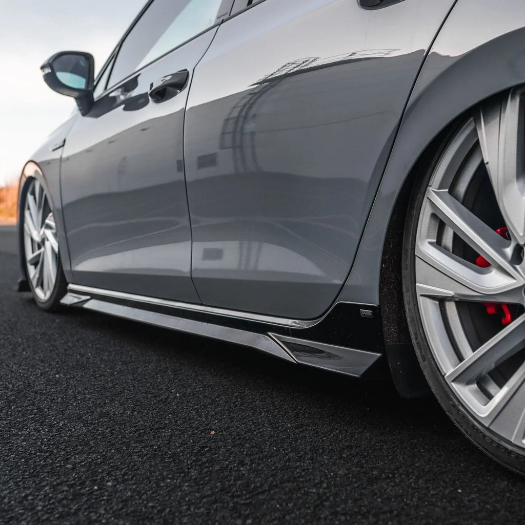 2019-2026 Volkswagen Golf GTI & Golf R (Mk8/Mk8.5) EVO-1 Style Gloss Black Side Skirts | Zaero Design USA