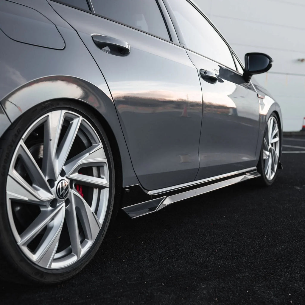 2019-2026 Volkswagen Golf GTI & Golf R (Mk8/Mk8.5) EVO-1 Style Gloss Black Side Skirts | Zaero Design USA