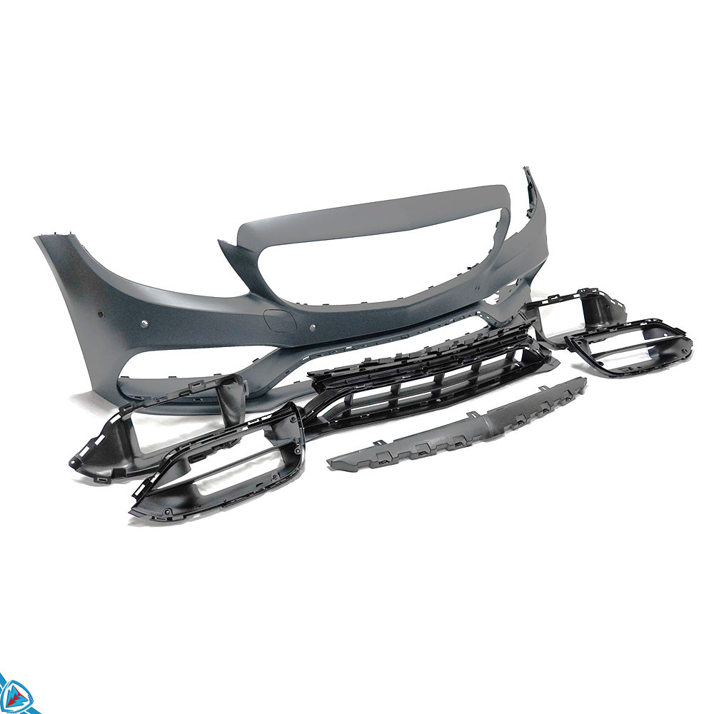 2019-2021 Mercedes-Benz C-Class Facelift (W205) C63 AMG Style Polypropylene Front Bumper Conversion Kit | E3Tuning