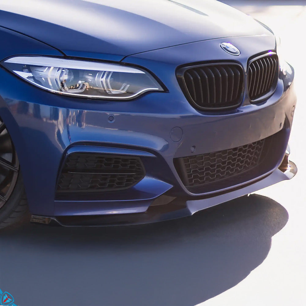 BMW 2 Series, M235i & M240i F22 F23 EVO-1 Gloss Black Front Splitter Secondary image