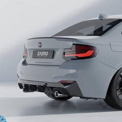 2014-2020 BMW 2 Series (F22/F23) EVO-1 Gloss Black ABS Rear Diffuser | Zaero Design USA