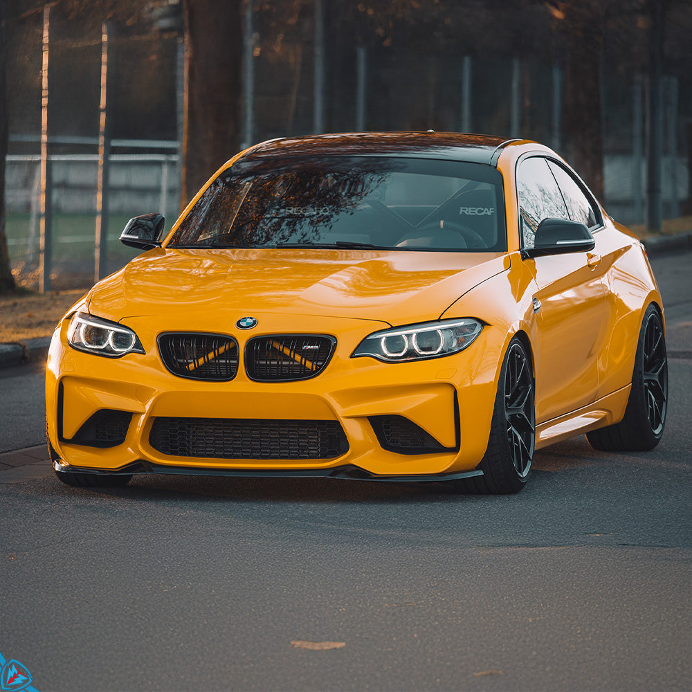 2015-2018 BMW M2 (F87) EVO-S Gloss Black ABS Plastic Front Splitter | Zaero Design USA Secondary image