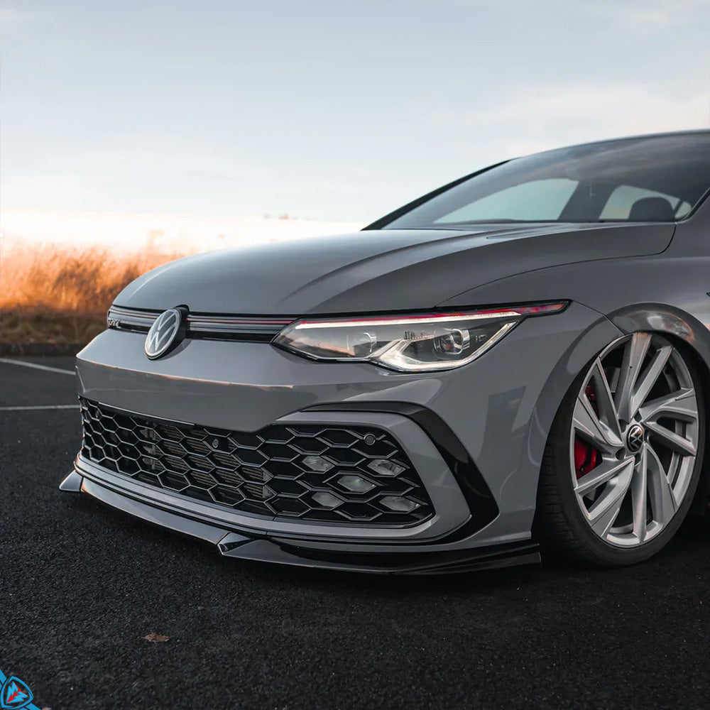 VW Golf GTI MK8 EVO-1 Gloss Black Front Splitter Main image
