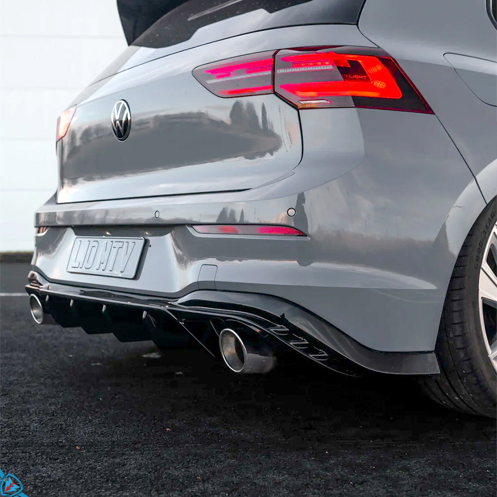 2020-2026 Volkswagen Golf GTI (MK8/MK8.5) EVO-1 Gloss Black Rear Diffuser | Zaero Design USA