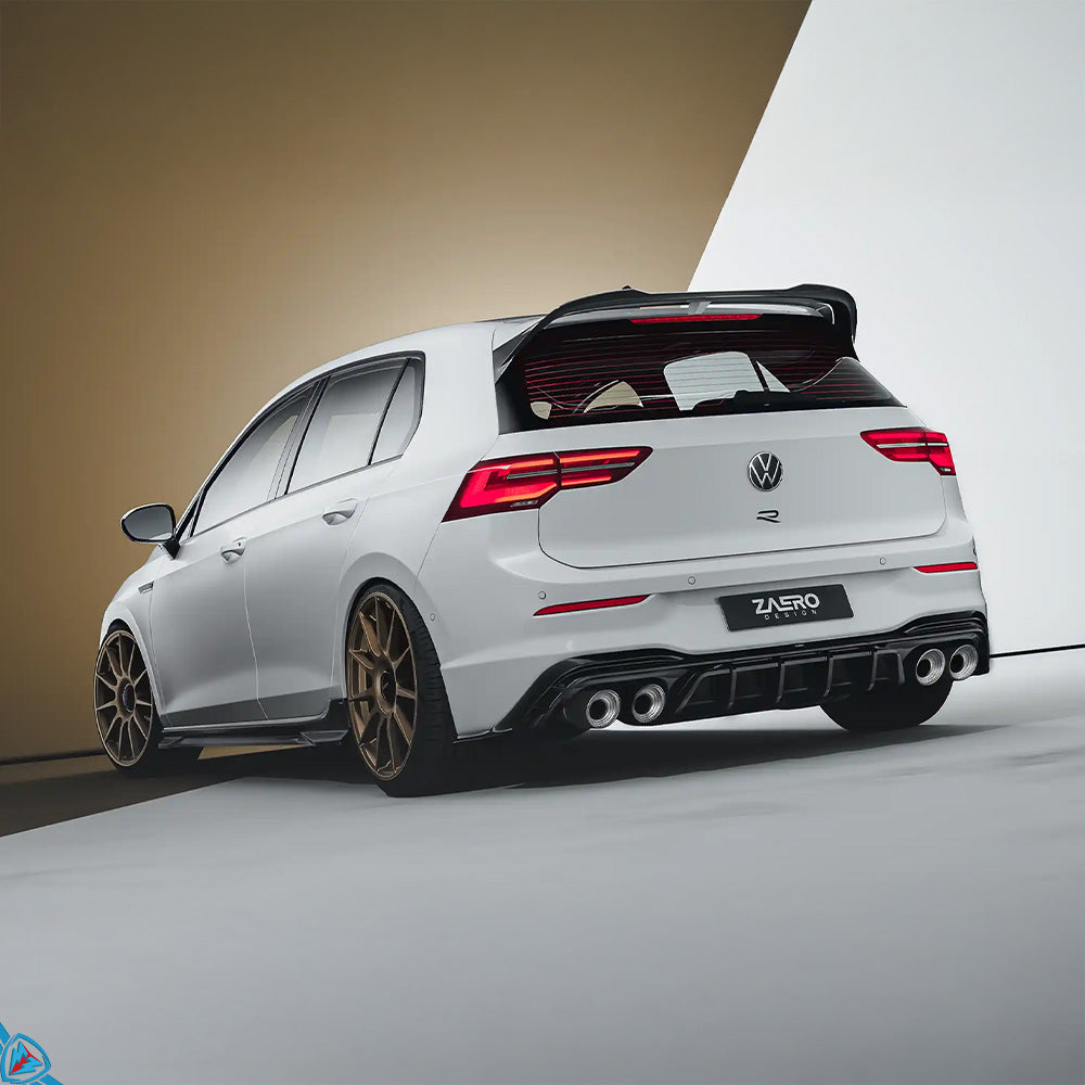 2020-2026 Volkswagen Golf R (MK8) EVO-1 Gloss Black Rear Diffuser | Zaero Design USA