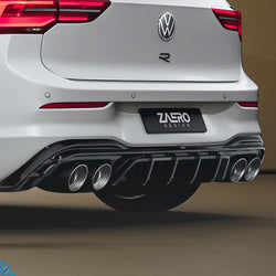 2020-2026 Volkswagen Golf R (MK8) EVO-1 Gloss Black Rear Diffuser | Zaero Design USA